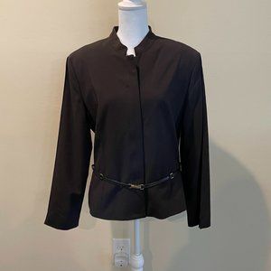BCBG Maxazria Espresso Zipper Belted Jacket